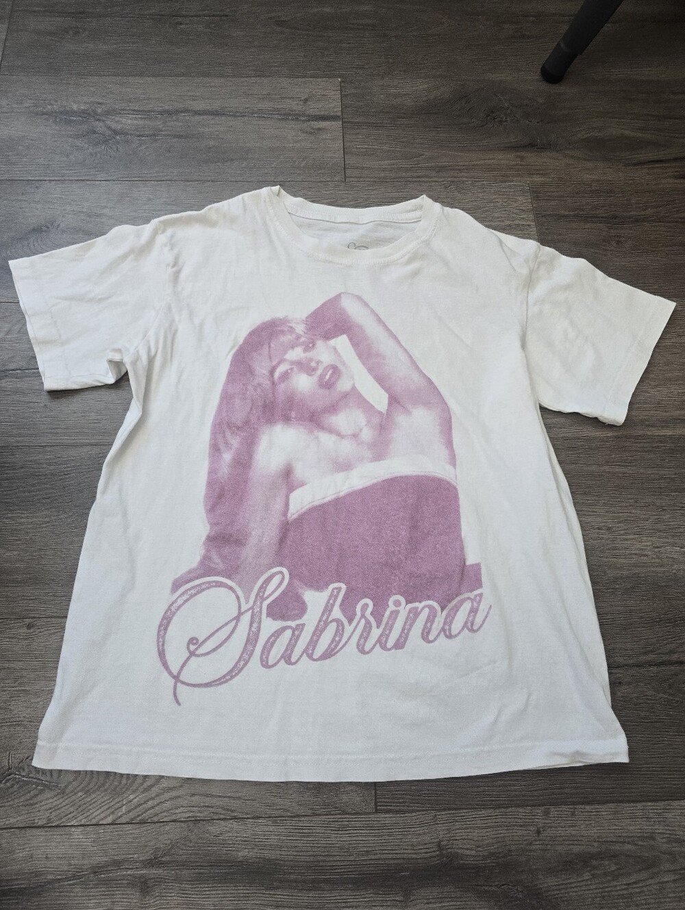 Sabrina Carpenter Graphic Short Sleeve Tee Size Small Graphic Pink White